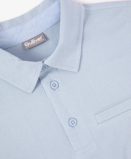 Поло с длинным рукавом для мальчика голубое  (164) Gulliver