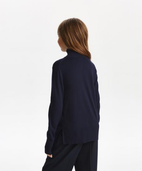 Водолазка для девочки вязаная синяя  (134) Gulliver