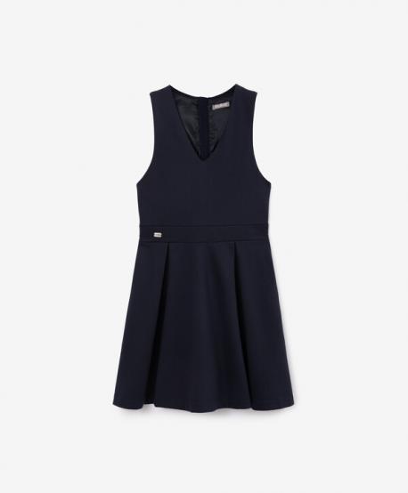 Платье-сарафан для девочки трикотажный приталенный синий  (158) Gulliver