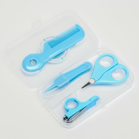Набор по уходу за ребенком, 5 предметов: расческа, пинцет, ножницы, книпсер, пилка, голубой Крошка Я