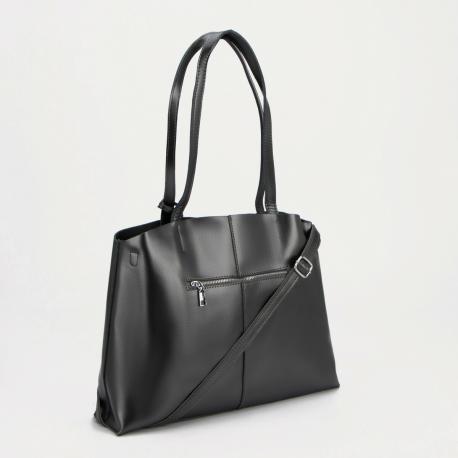 Сумка-тоут на молнии, наружный карман, цвет графит NO BRAND