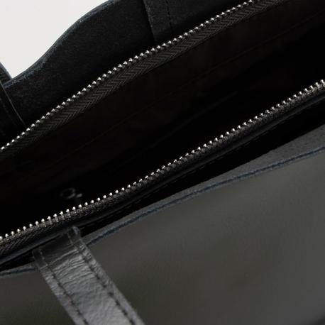 Сумка-тоут на молнии, наружный карман, цвет графит NO BRAND