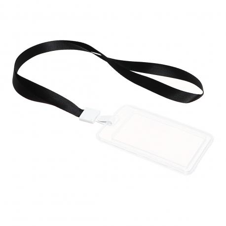 Бейдж - карман вертикальный, прозрачный, пластиковый, внешний размер 112×68 мм, внутренний размер 85×54 мм, лента 80×1.5 см Calligrata