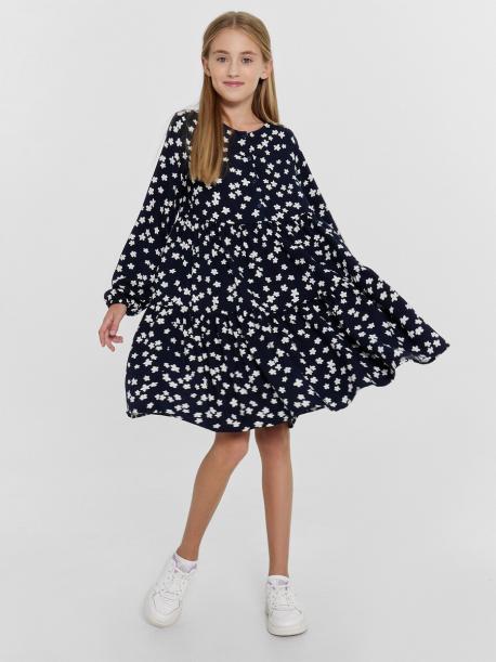 Платье для девочек темно-синее в цветочки Mark Formelle