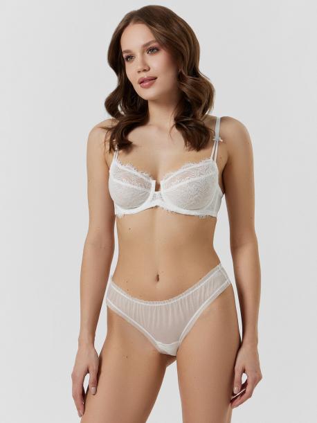 Трусы бразилиано женские белые из сеточки Mark Formelle