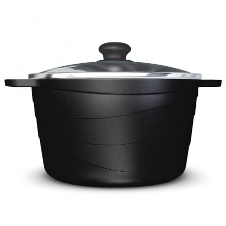 Кастрюля литая 3,5л стеклянная крышка индукция Гранит НЕВА МЕТАЛЛ ПОСУДА