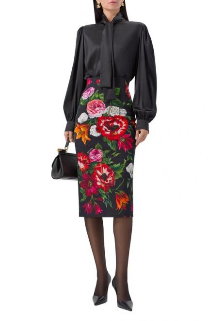 Юбка из хлопка и вискозы Dolce&Gabbana