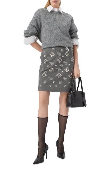 Юбка из вискозы с отделкой пайетками Weekend Max Mara