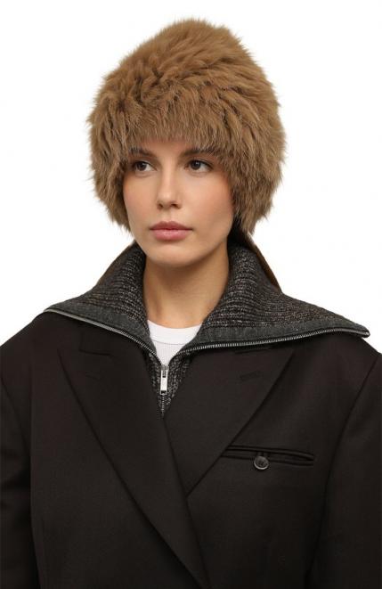 Меховая шапка из песца Yves Salomon