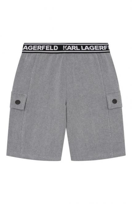 Хлопковые шорты-карго KARL LAGERFELD KIDS