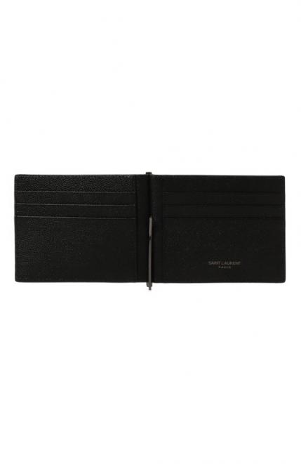 Кожаный зажим для купюр Saint Laurent