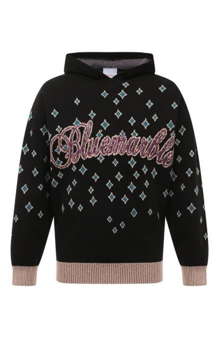 Худи из хлопка и шерсти Bluemarble