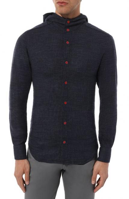 Рубашка из шерсти и шелка KITON