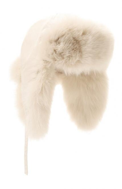 Шапка-ушанка с мехом песца Yves Salomon