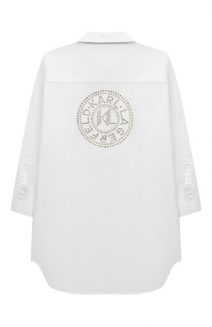 Хлопковое платье-рубашка KARL LAGERFELD KIDS