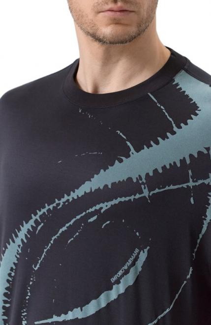 Футболка из лиоцелла и хлопка Emporio Armani