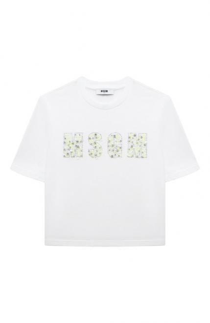 Хлопковая футболка MSGM Kids
