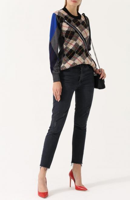 Шерстяной пуловер с круглым вырезом Junya Watanabe