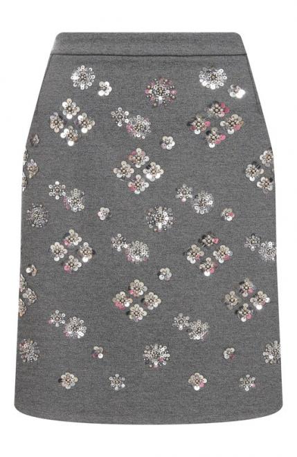 Юбка из вискозы с отделкой пайетками Weekend Max Mara