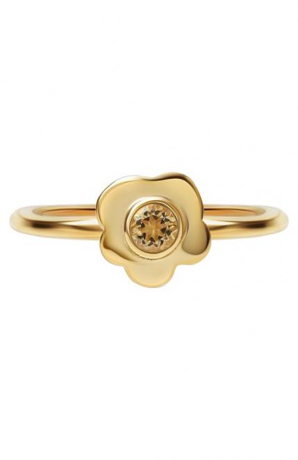 Кольцо Mini flower с цитрином Moonka