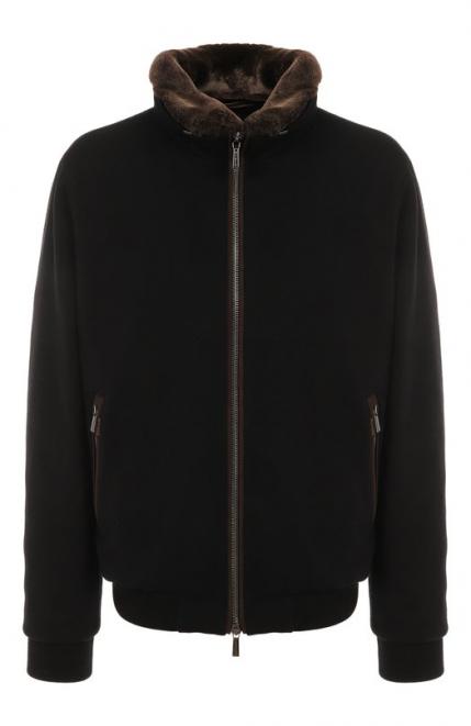 Пуховый бомбер Bellati-MRW с отделкой из овчины Moorer