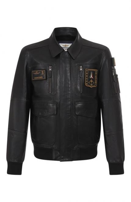 Кожаный бомбер Aeronautica Militare