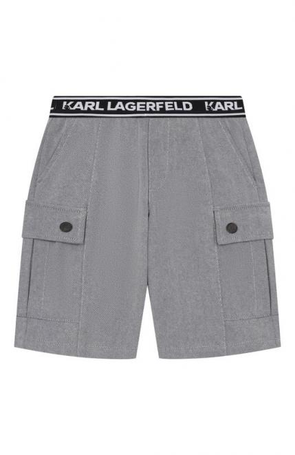 Хлопковые шорты-карго KARL LAGERFELD KIDS