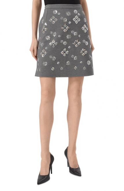 Юбка из вискозы с отделкой пайетками Weekend Max Mara