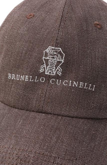 Бейсболка изо льна и шерсти Brunello Cucinelli