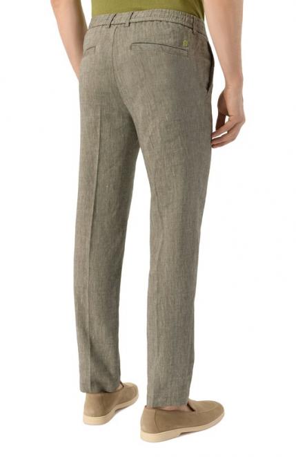 Брюки изо льна и вискозы BOSS