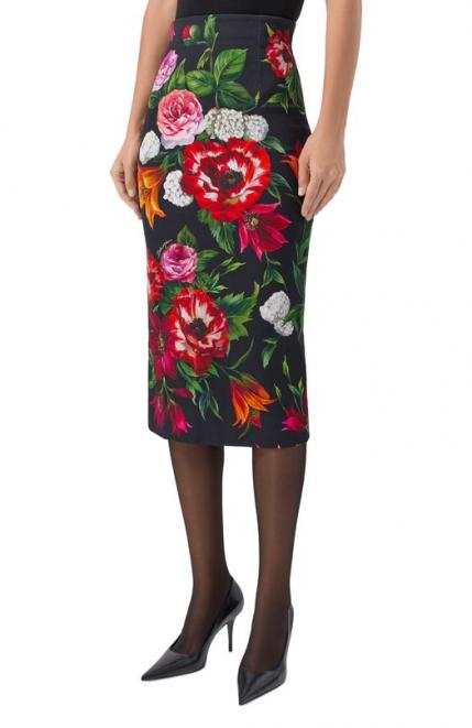 Юбка из хлопка и вискозы Dolce&Gabbana