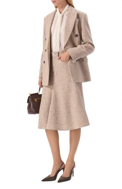 Юбка из шерсти и шелка Brunello Cucinelli
