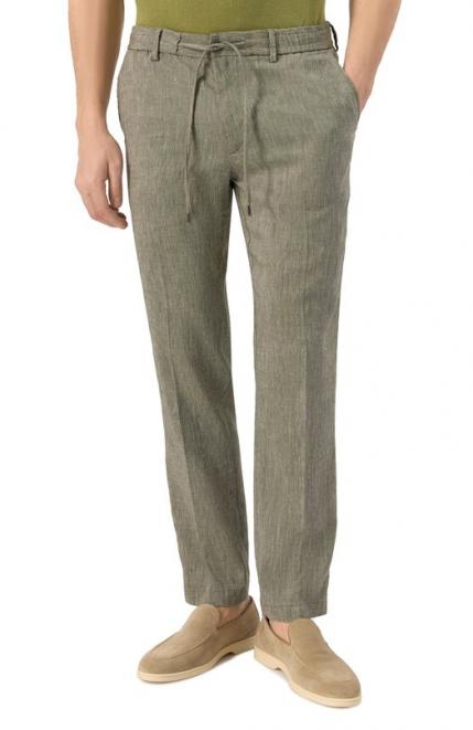 Брюки изо льна и вискозы BOSS