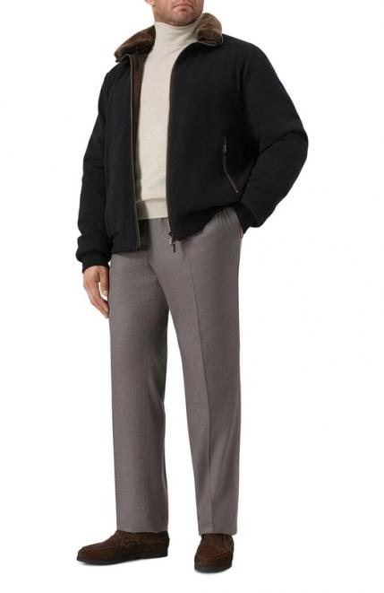 Пуховый бомбер Bellati-MRW с отделкой из овчины Moorer