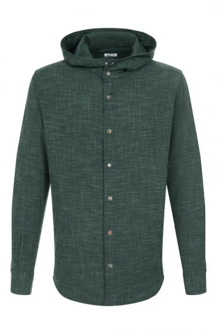 Рубашка из шерсти и шелка KITON