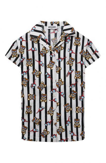 Хлопковое платье-рубашка Moschino