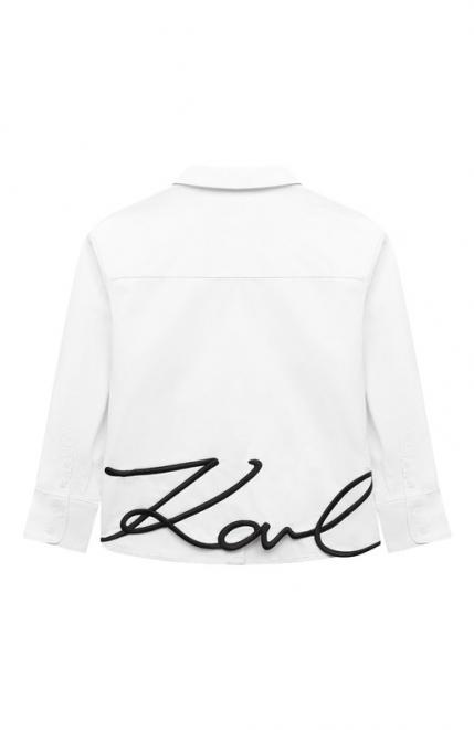 Хлопковая рубашка KARL LAGERFELD KIDS