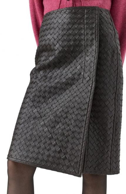 Кожаная юбка Bottega Veneta