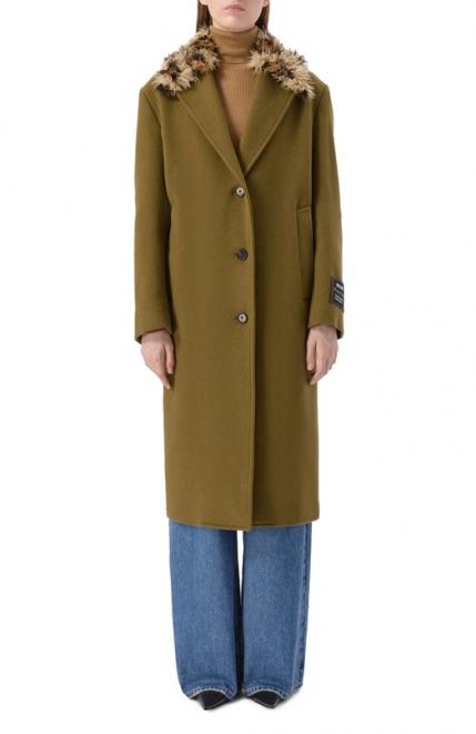 Шерстяное пальто MSGM