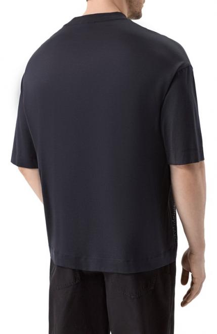 Футболка из лиоцелла и хлопка Emporio Armani