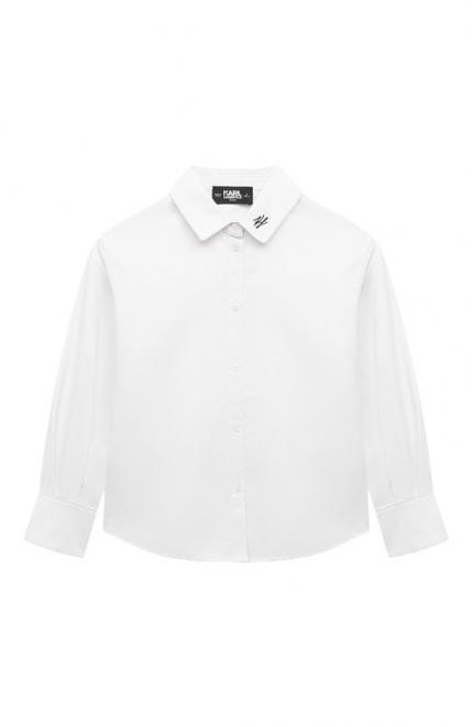 Хлопковая рубашка KARL LAGERFELD KIDS