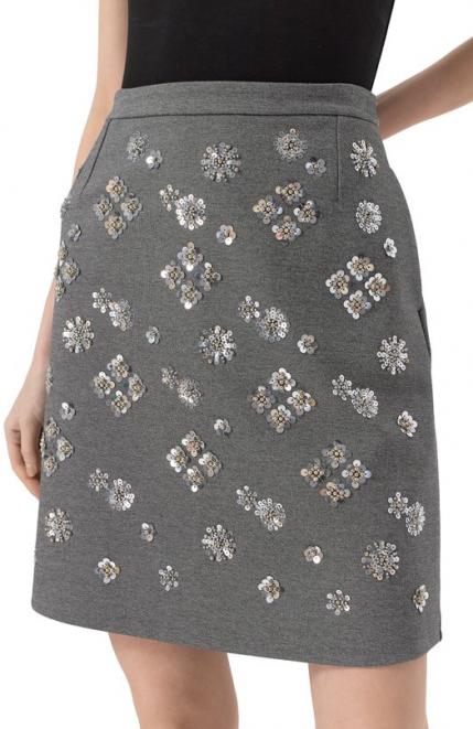 Юбка из вискозы с отделкой пайетками Weekend Max Mara