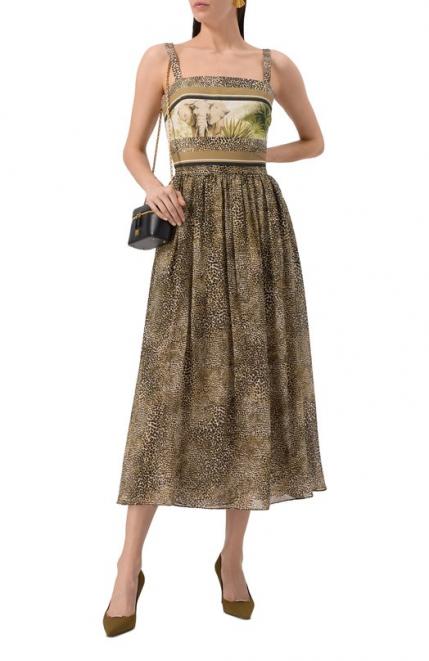 Юбка из вискозы и шелка Elie Saab