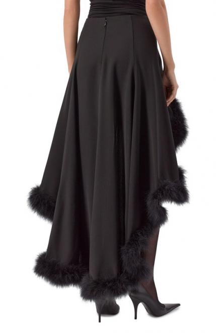 Юбка с отделкой перьями Mugler