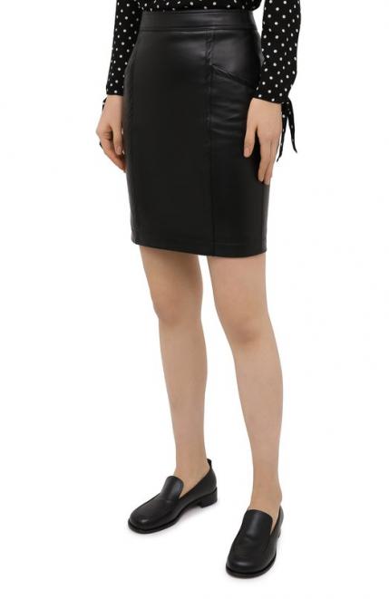 Кожаная юбка Saint Laurent