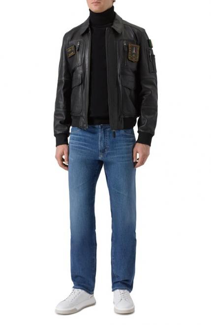 Кожаный бомбер Aeronautica Militare