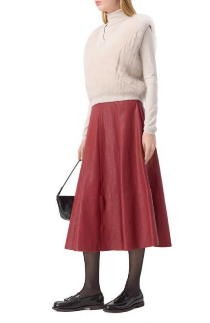 Кожаная юбка Brunello Cucinelli