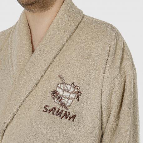 Халат мужской махровый с воротником  sauna brown xxxl Asil