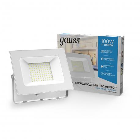 Прожектор светодиодный  LED 100W 7000lm IP65 6500К белый 1/12 Gauss