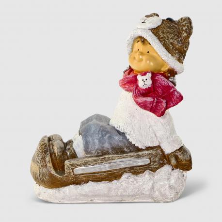 Декоративная Новогодняя фигура  Девочка на санках Тпк полиформ